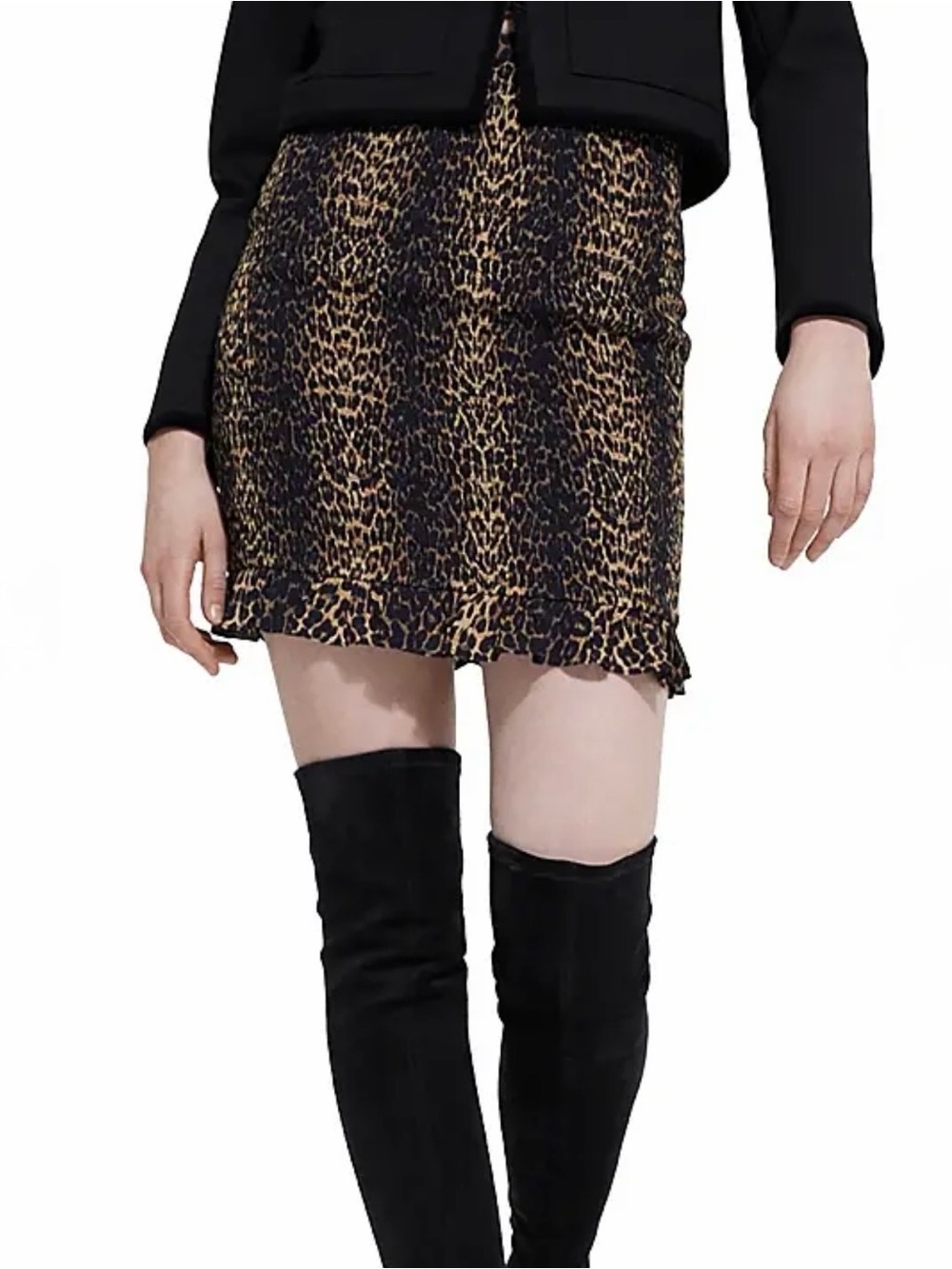 NWT The Kooples Leopard Print Mini Skirt Medium